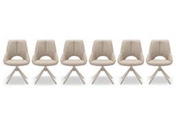 Tino Set of 6 Faux Leather Swivel Dining Chairs