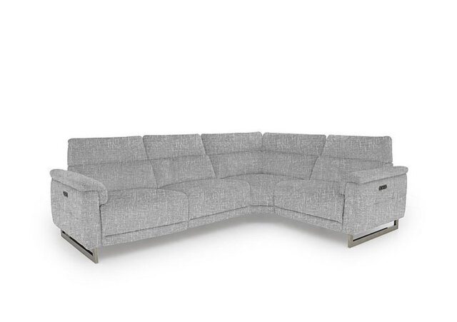 Moet Fabric Power Recliner Right Hand Facing Corner Sofa with Telescopic Headrests - Anivia Light Grey