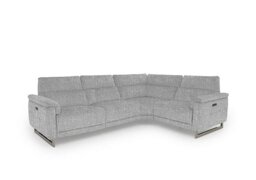 Moet Fabric Power Recliner Right Hand Facing Corner Sofa with Telescopic Headrests - Anivia Light Grey
