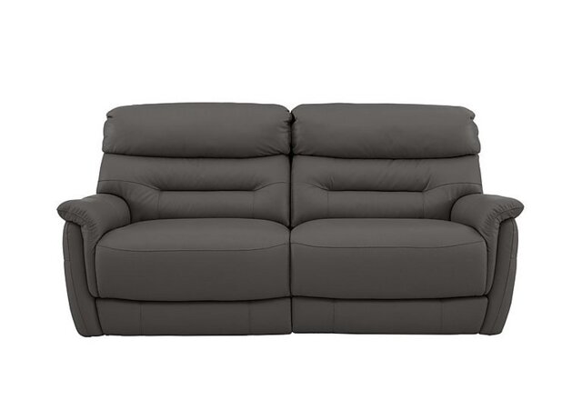 World of Leather - Chicago 3 Seater NC Leather Battery Recliner Sofa - Charcoal Grey