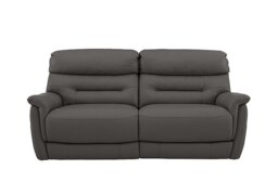 World of Leather - Chicago 3 Seater NC Leather Battery Recliner Sofa - Charcoal Grey
