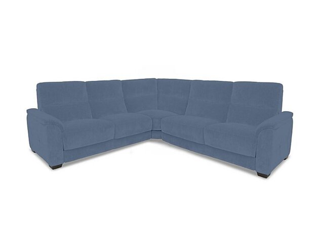 Saffron Large Fabric Corner Sofa - Silverish Blue