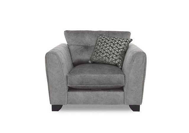 Mariah Classic Back Fabric Armchair - Dapple Silver