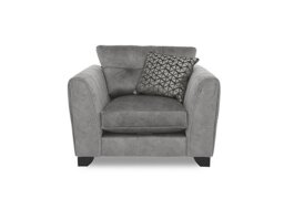 Mariah Classic Back Fabric Armchair - Dapple Silver