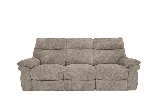 Comfort Story - Serene 3 Seater Fabric Recliner Sofa with Headrests and Power Lumbar - Mink