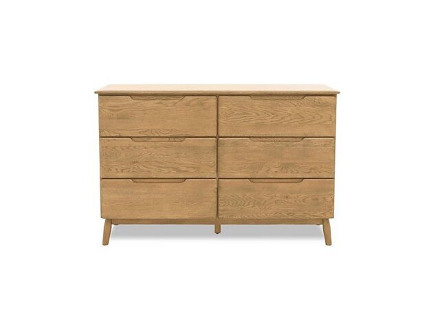 Stockholm 6 Drawer Wide Chest - Light Oak