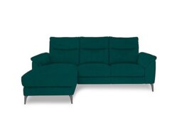 Morgan Fabric 3 Seater Power Recliner Sofa with Left Hand Facing Chaise End - Opulence Teal