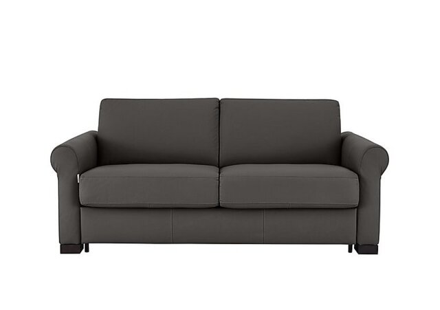 Nicoletti - Alcova 2.5 Seater Leather Sofa Bed with Scroll Arms - Torello Grigio Scuro - Sofas and Armchairs - In Time for Christmas