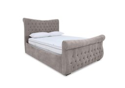 Sleep Story - Lance Right Hand Side Opening Ottoman Bed Frame - Super King - Aston Latte