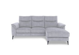 Morgan Fabric 3 Seater Power Recliner Sofa with Right Hand Facing Chaise End - Dexter Smoke - Sofas and Armchairs - In Time for Christmas