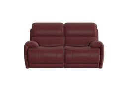 World of Leather - Link 2 Seater Leather Power Recliner Sofa with Power Headrests - BV Deep Red
