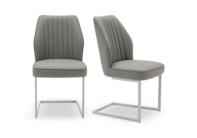 Fumo Pair of Faux Leather Cantilever Dining Chairs