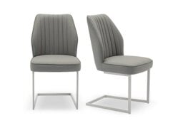 Fumo Pair of Faux Leather Cantilever Dining Chairs