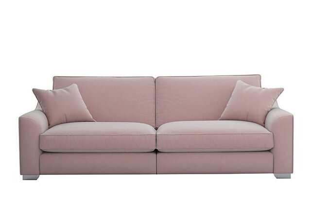 The Lounge Co. - Isobel 4 Seater Fabric Fibre Fill Sofa - Cotton Candy with Chrome Feet