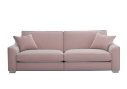 The Lounge Co. - Isobel 4 Seater Fabric Fibre Fill Sofa - Cotton Candy with Chrome Feet