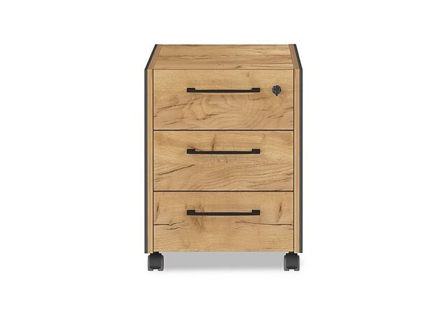 Aden Rolling Pedestal Unit - Graphite Oak
