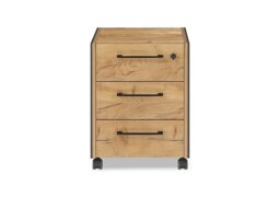 Aden Rolling Pedestal Unit - Graphite Oak