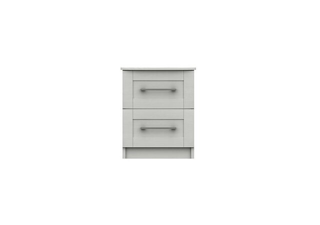 London Bedrooms - Fenchurch 2 Drawer Bedside Chest - White - Bedroom Furniture - In Time for Christmas