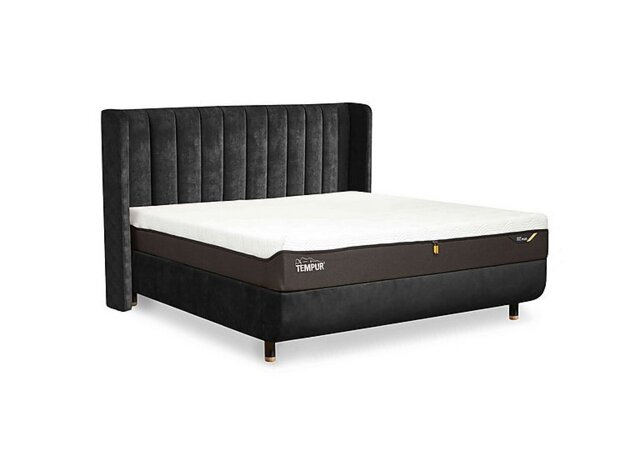 TEMPUR - Arc Disc Bed Frame with Lodret Headboard - King Size - Black & Gold