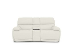 World of Leather - Link NC Leather 2 Seater Power Recliner Sofa with Power Headrests and Cupholders - NC Star White