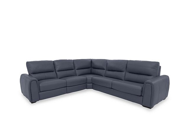 World of Leather - Flex Leather Large Power Recliner Corner Sofa with Storage Arms - BV Ocean Blue - Sofas and Armchairs - In Time for Christmas