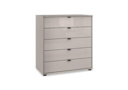 Wiemann - Amara 5 Drawer 80cm Glass Chest - Pebble Grey