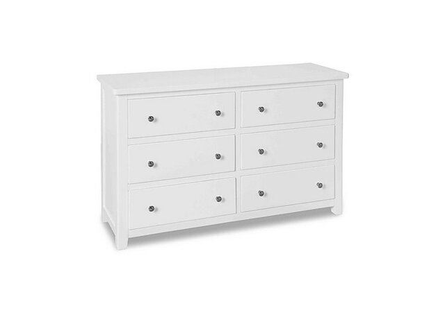 Grace 6 Drawer Wide Chest - White