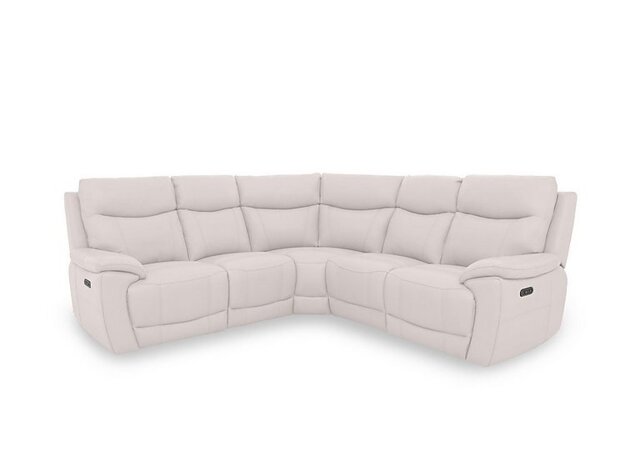 Sloane Leather Large Power Recliner Corner Sofa with Power Headrests - Cotton - Sofas and Armchairs - In Time for Christmas
