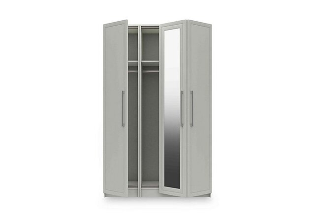 London Bedrooms - Bexley 3 Door Bifold Wardrobe with Mirror Door - White