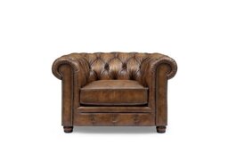 At The Helm - Shackleton Leather Chesterfield Chair - Saddle