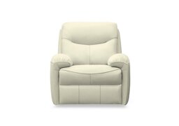 G Plan - Amesbury Leather Power Recliner Armchair with Power Headrest, Power Lumbar and Heated Seats - Cambridge Chalk