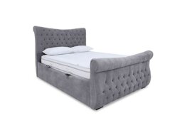 Sleep Story - Lance Left Hand Side Opening Ottoman Bed Frame - King Size - Aston Steel