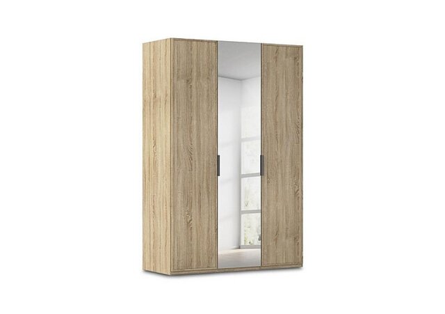 Rauch - Cadre 151cm 3 Door Hinged Wardrobe with 1 Mirror Door - Sonoma Oak