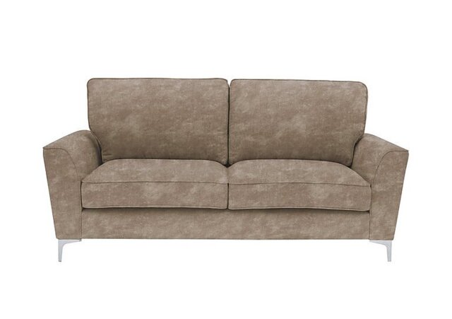 Legend 3 Seater Classic Back Fabric Sofa with Chrome Feet - Sublime Clay