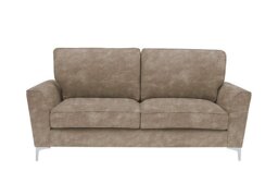 Legend 3 Seater Classic Back Fabric Sofa with Chrome Feet - Sublime Clay