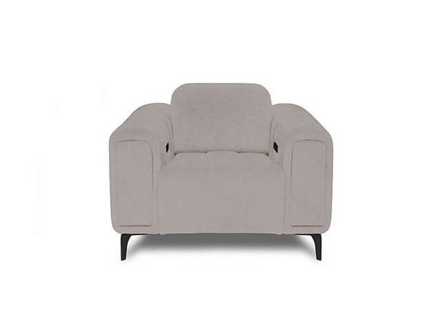 Elphaba Fabric Recliner Chair with Power Recliner with Storage Arms - Opulence Silver
