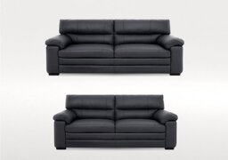 World of Leather - Cozee 3 Seater Leather Sofa and 2 Seater Sofa Set - Shale Grey - Sofas and Armchairs - In Time for Christmas