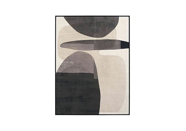Liley Natural and Monochrome Chrome Framed Canvas