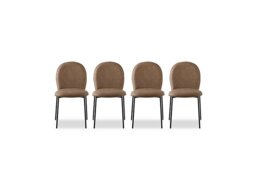Connubia - Riley Set of 4 Mid Black Metal Leg Dining Chairs - Tobacco