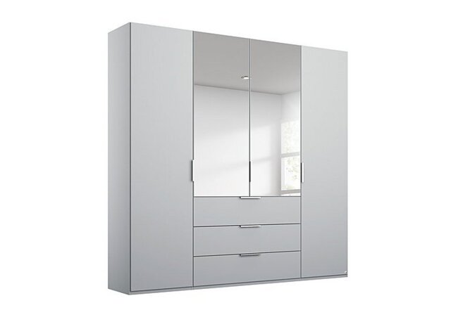 Rauch - Formes Decor 4 Door Combi Hinged Wardrobe with 2 Mirrors and Drawers - Silk Grey