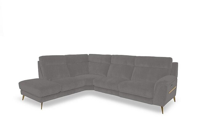 Eclipse Fabric Left Hand Facing Corner Power Recliner Sofa with Power Headrests and Chaise End Storage