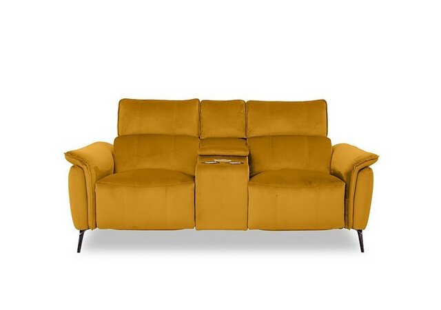 Jude Fabric 2 Seater Power Recliner Sofa with Smart Console, Power Headrests, Power Lumbar and Heated Seats - Opulence Saffron
