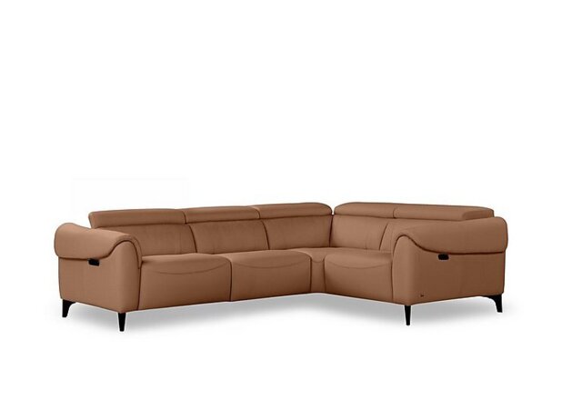 Nicoletti - Nicole Small Leather Power Recliner Corner Sofa with Power Headrests and Power Lumbar - Botero Cuoio - Sofas and Armchairs