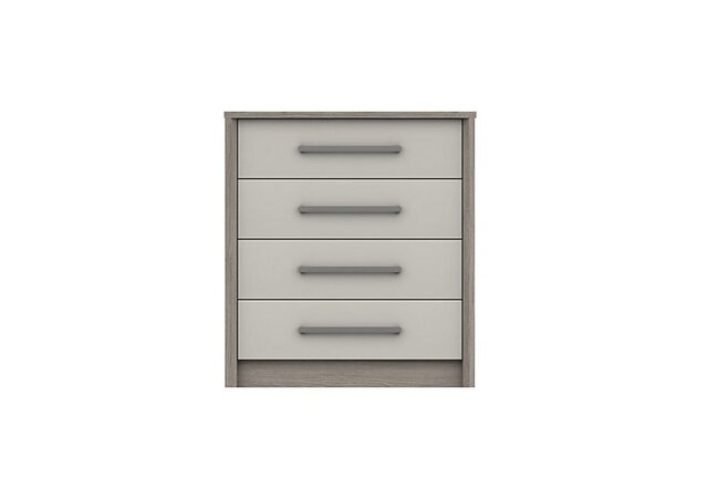 London Bedrooms - Euston 4 Drawer Chest - Grey Oak/White Grey Gloss