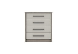 London Bedrooms - Euston 4 Drawer Chest - Grey Oak/White Grey Gloss