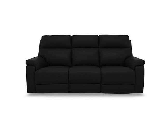 Raven Leather 3 Seater Leather Power Recliner Sofa - Jet Black Cat - Sofas and Armchairs - In Time for Christmas