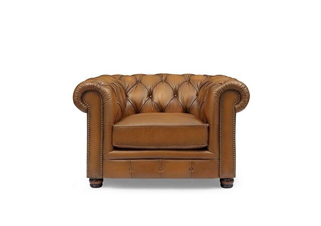 At The Helm - Shackleton Leather Chesterfield Chair - Inca