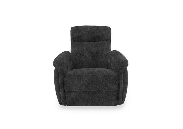 Dublin Fabric Power Recliner Armchair with Power Headrest - Marble Dark Grey