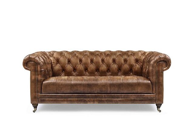 At The Helm - Walter 3 Seater Leather Chesterfield Sofa