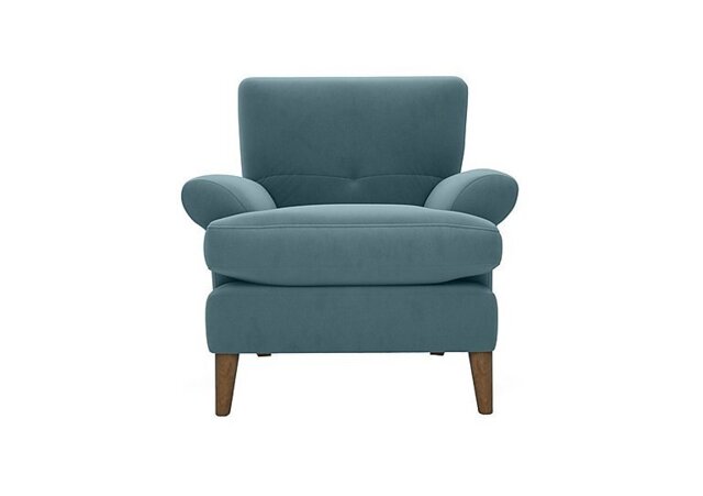 The Lounge Co. - Bronwyn Fabric Joshua Armchair With Walnut Feet - Shallow Puddle